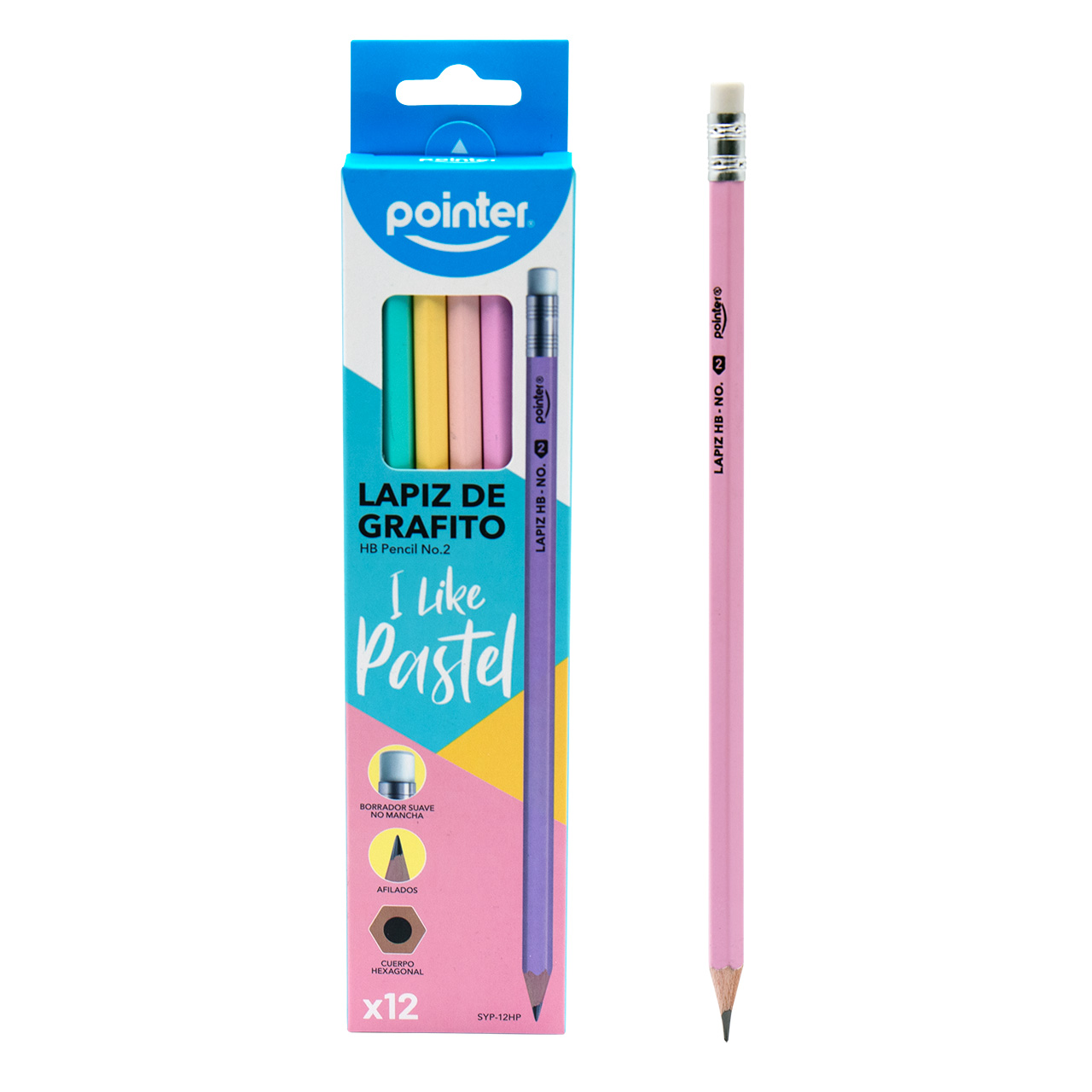 Lápiz No.2 Pastel Caja X12 SYP-12HP Pointer