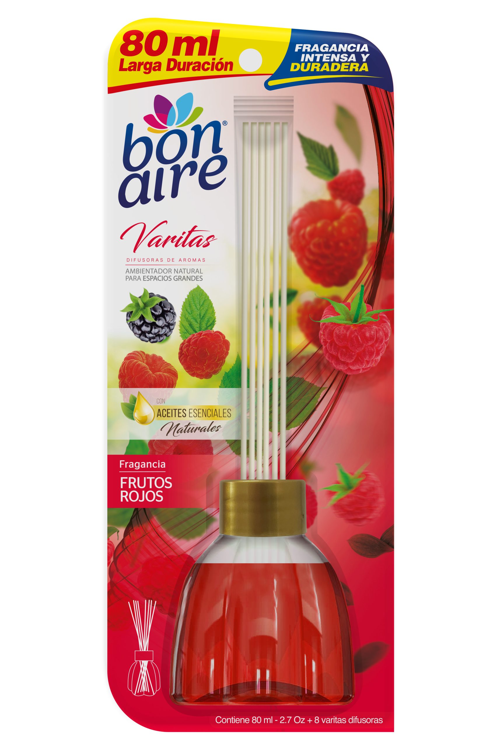 images Ambientador Bonaire varitas 80ml frutos rojos - Imagen 1