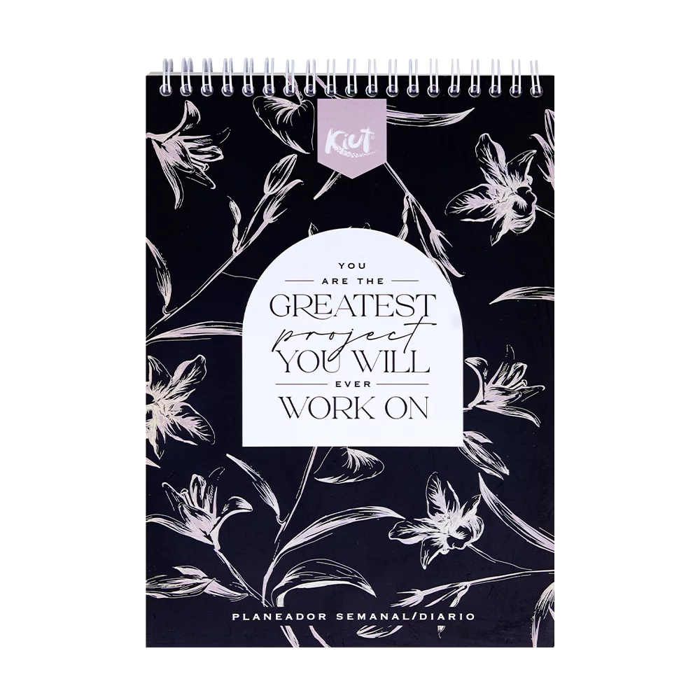 Planeador Kiut Semanal/diario 2026 Black And White Argollado
