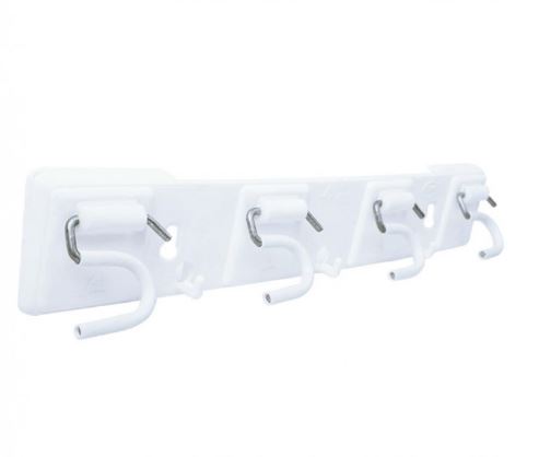 Porta Escoba Fuller Blanco Plastico 4 Ganchos