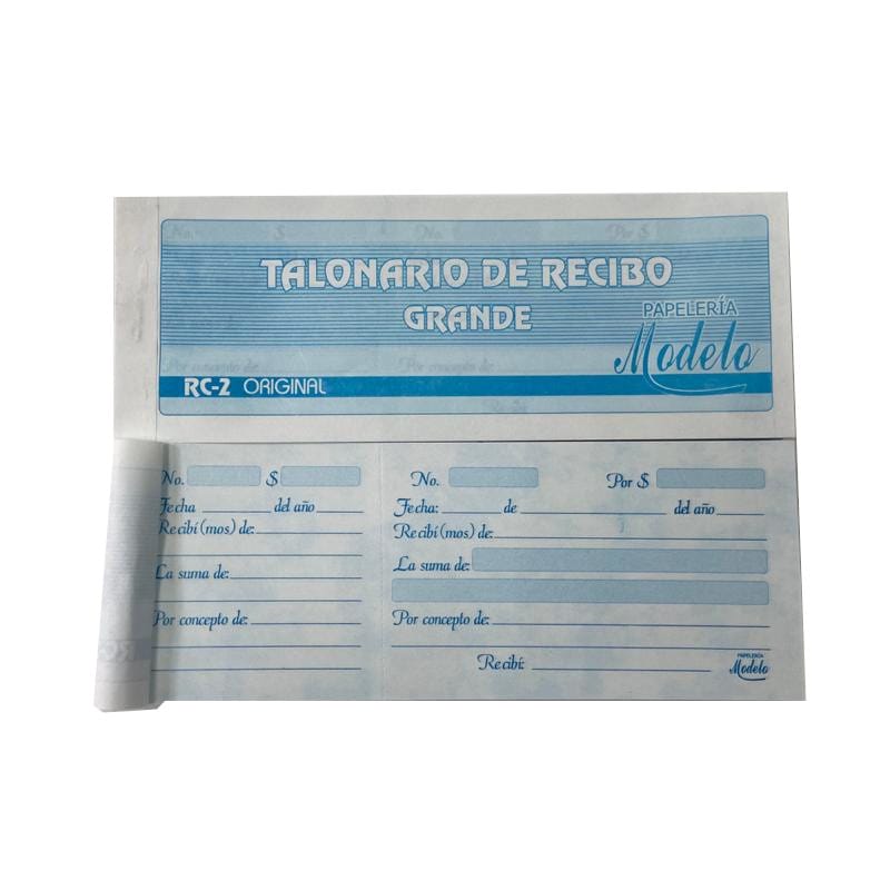 Talonario recibo grande x 100 hojas Forma Económica