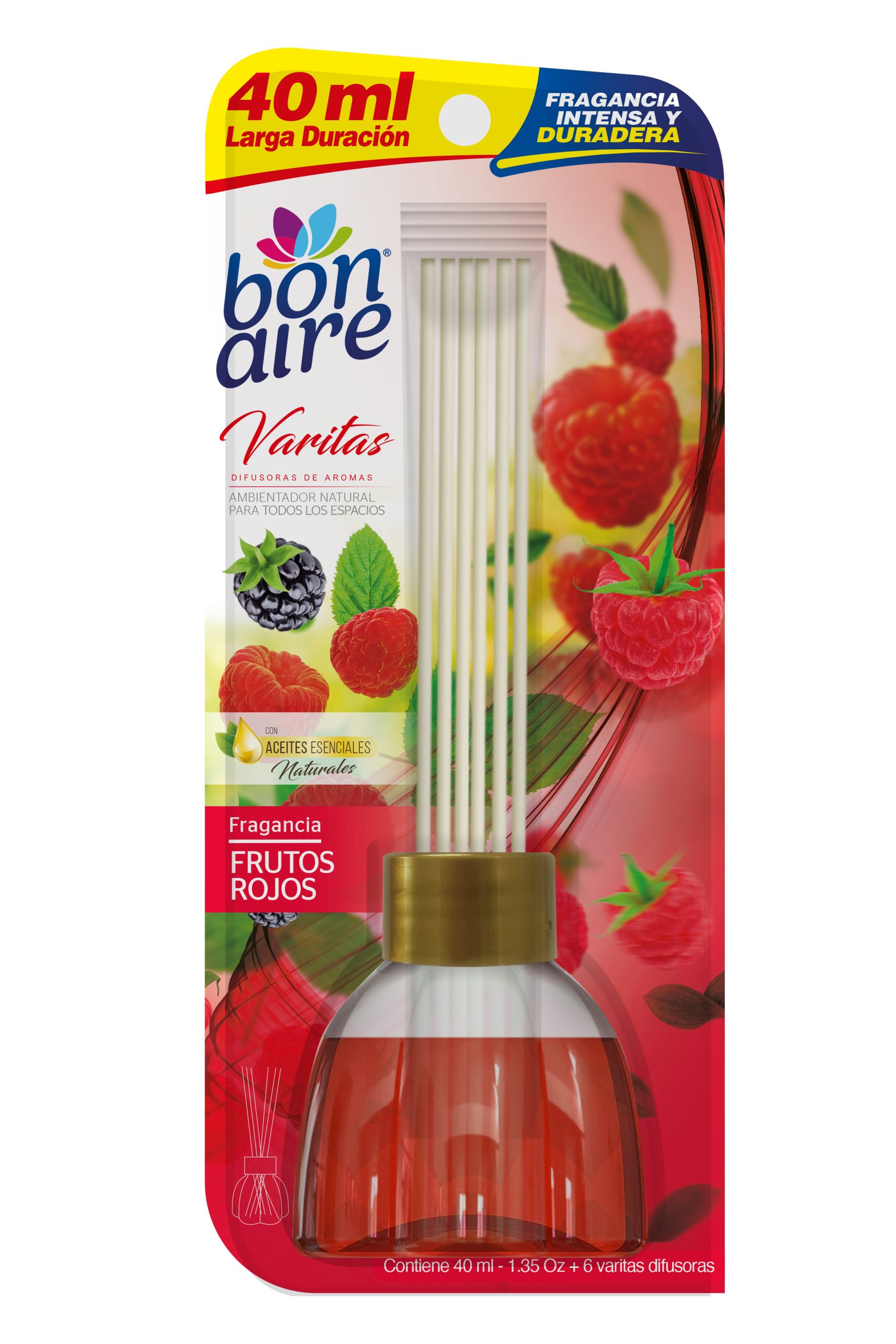 Ambientador Bonaire varitas 40ml frutos rojos