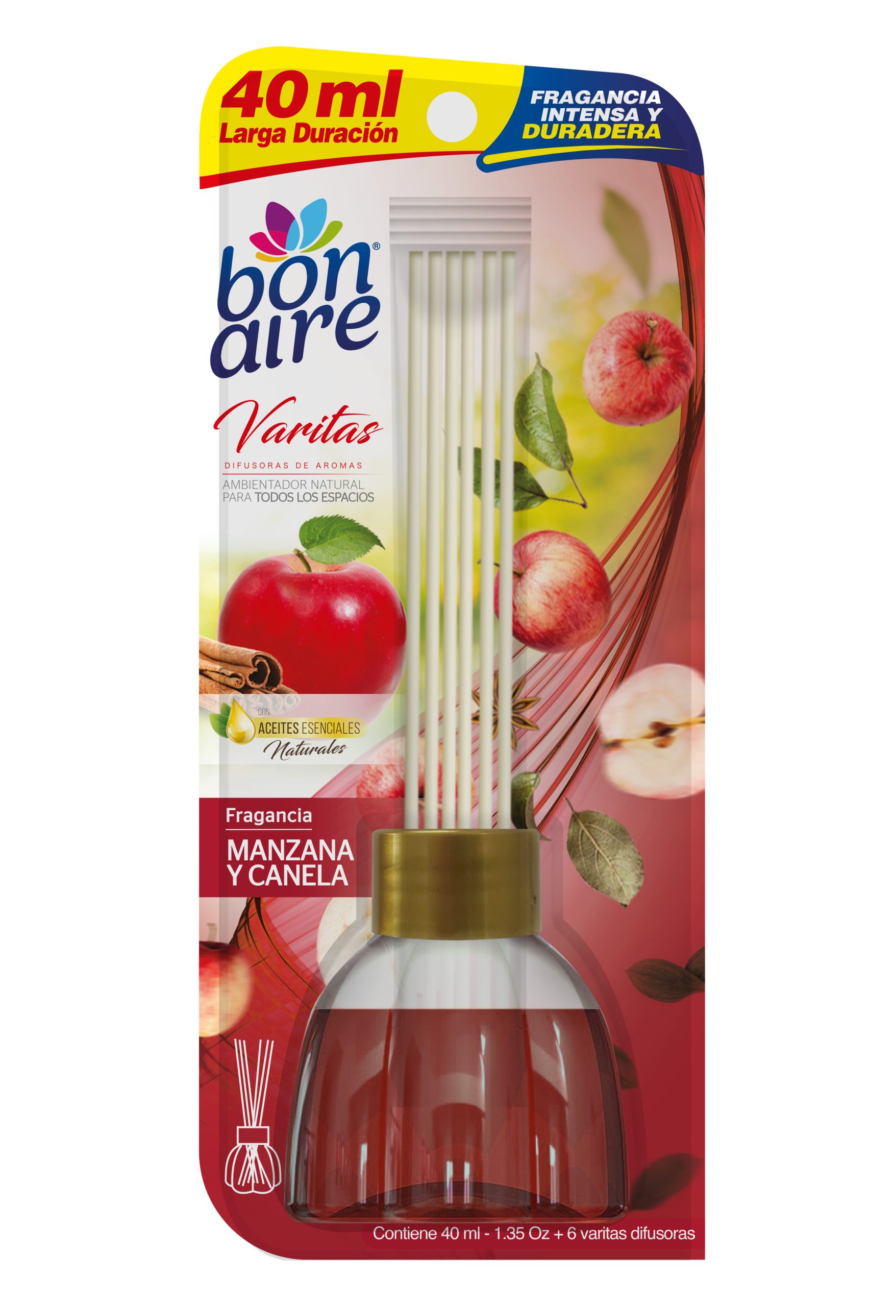 images Ambientador Bonaire varitas 40ml manzana y canela - Imagen 1