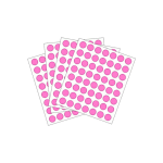Adhesivo Rótulo Sticker Redondo 13mm Rosado X420