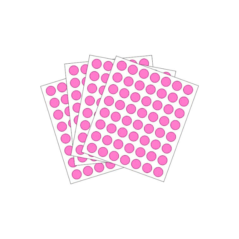 E25483010 (10) Adhesivo Rótulo Sticker Redondo 13mm Rosado X420 - Imagen 1