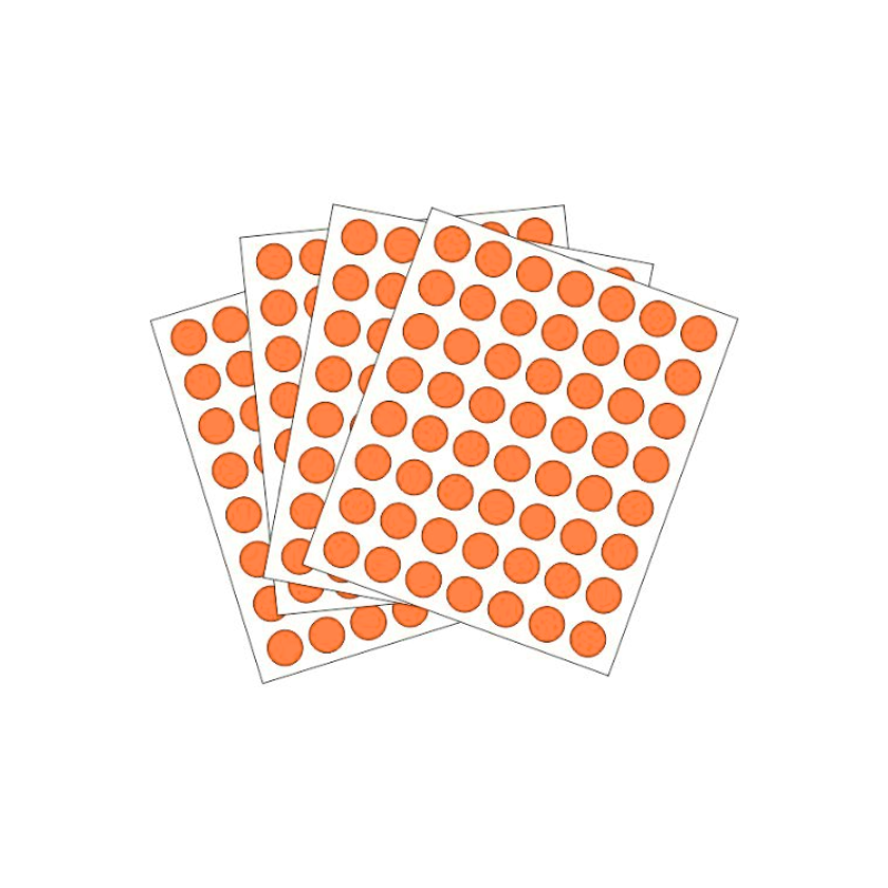 E25483010 (14) Adhesivo Rótulo redondo sticker 16mm naranja x 420 unidades - Imagen 1