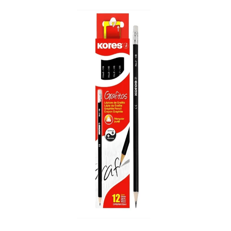 E25483010 (3) Lápiz Kores Negro - Imagen 1