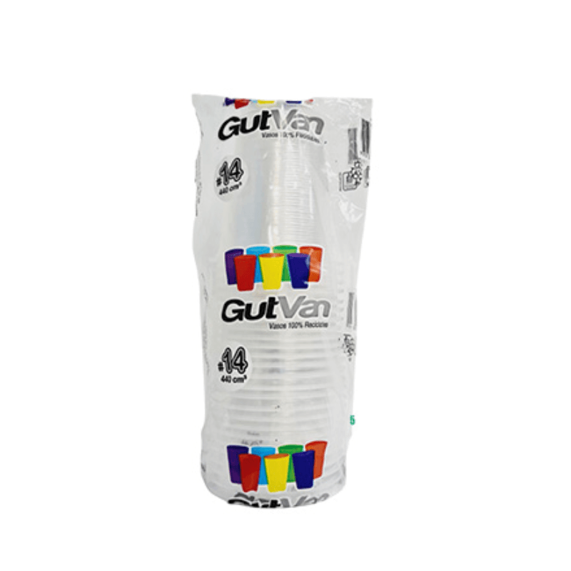 E25483010 (6) Vasos Gutvan 14 Onzas Plástica Transparente X25 - Imagen 1