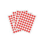 Adhesivo Rótulo Sticker Redondo 16mm Rojo Paquete X324
