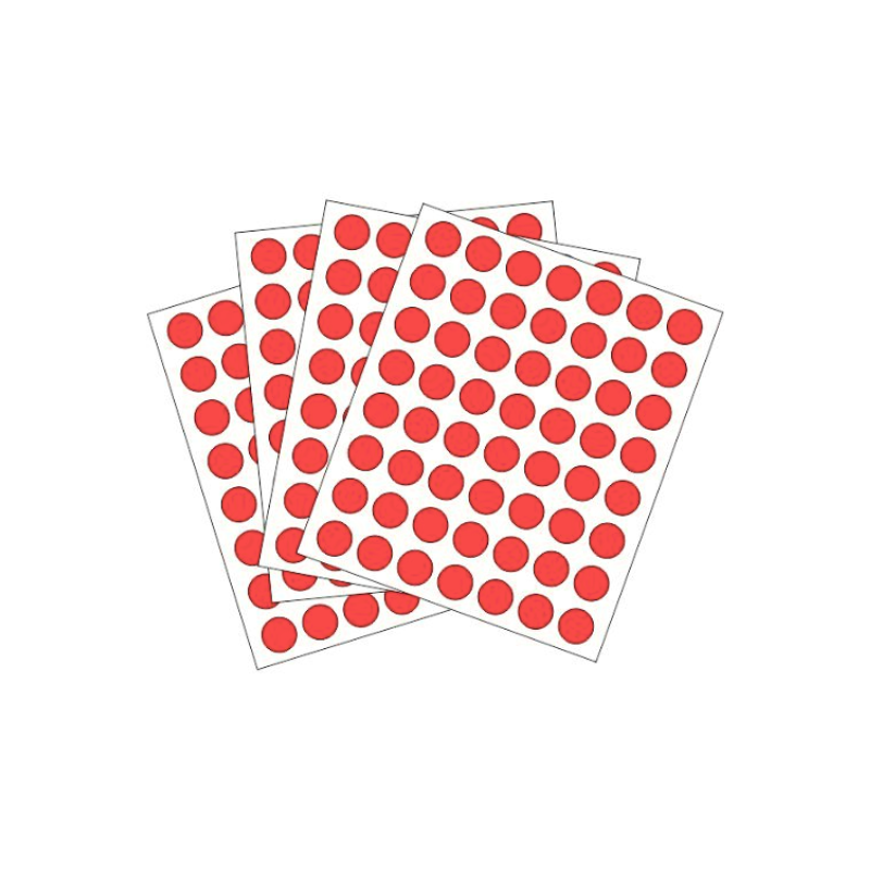 E25483010 (9) Adhesivo Rótulo Sticker Redondo 16mm Rojo Paquete X324 - Imagen 1