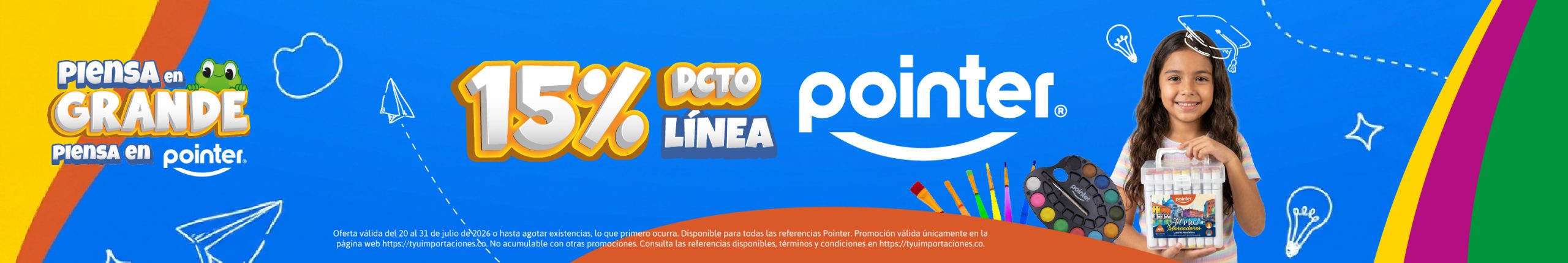15% de descuento en línea Pointer - Promoción TYU Importaciones