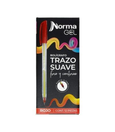 Bolígrafo Norma Semigel Rojo 0.7 Paquete X12 Normagel