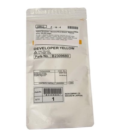 Revelador Ricoh Mp C2500 Original Amarillo Mp C2550 Mp C2051 Mp C2551 Mp C2030 Mp C2050 C3000/c3001/c3002/c3500/c3501/c3502/c4500/c4501/c4502/c4503/c5501/c5502/c5503 225gr