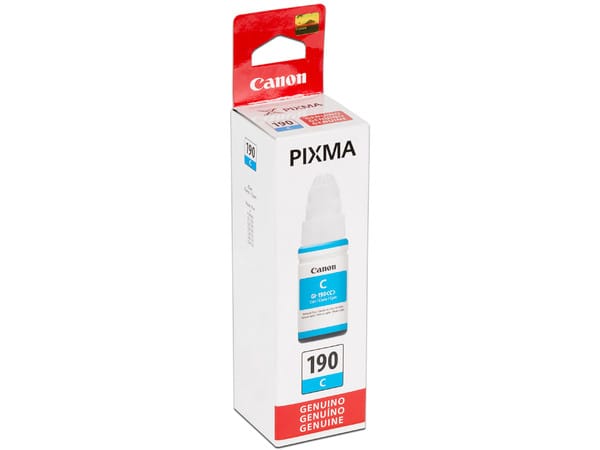 Tinta Canon Gi190 Original Cyan G1100 G2100/g2110/g3100/g3102/g4100/g410 70ml