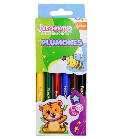 Plumones Borrable Parch Delgado X6 Lavables