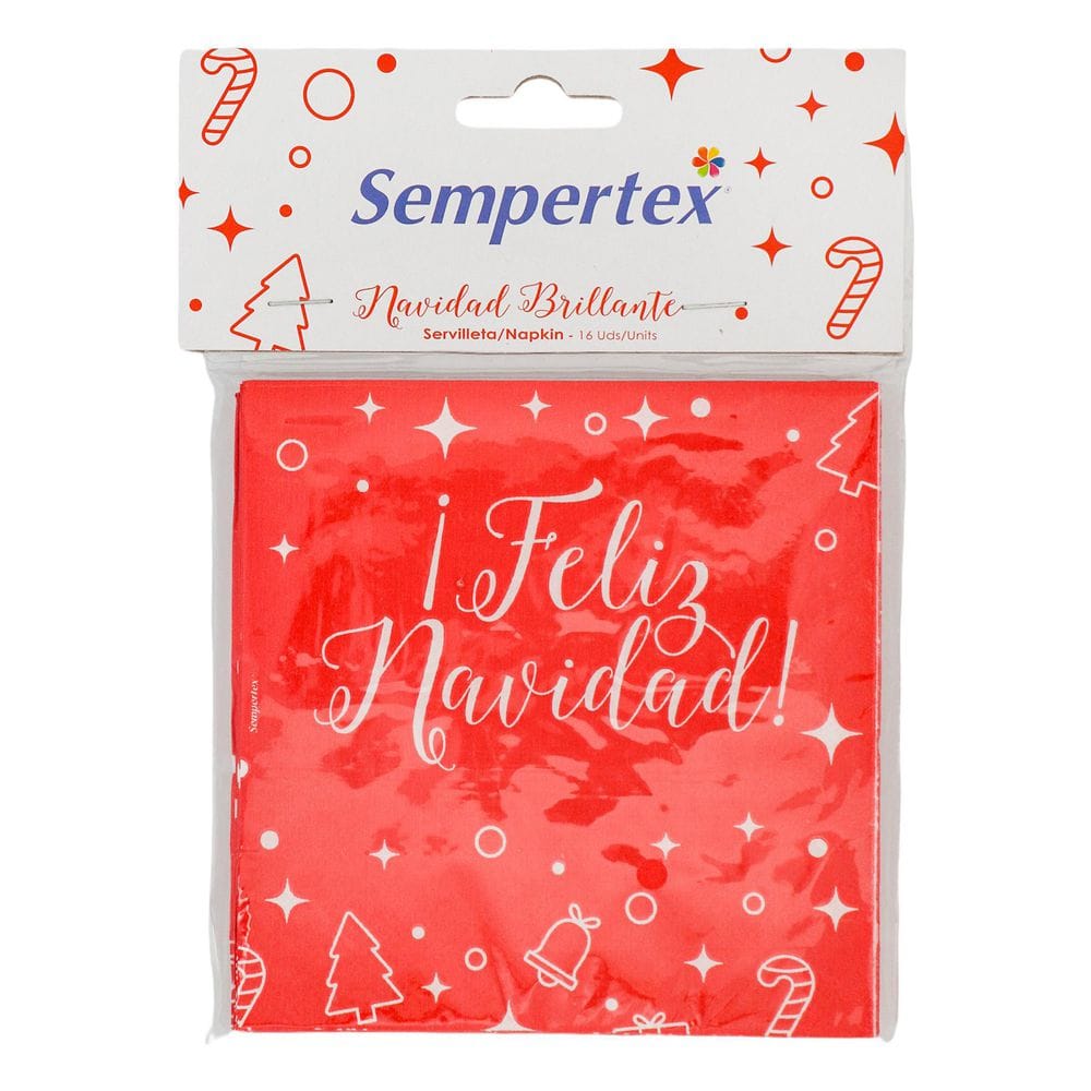 Servilleta Pequeño Navidad Brillante Sempertex X16 Servilleta Pequeño Navidad Brillante Sempertex X16