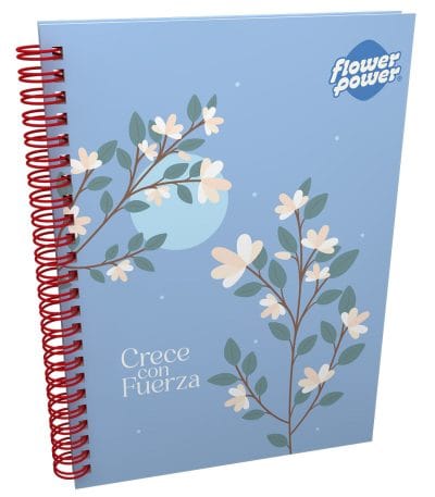 Cuaderno Argollado 105 Con Rayas 80h Flower Power Pasta Dura 38478-006)