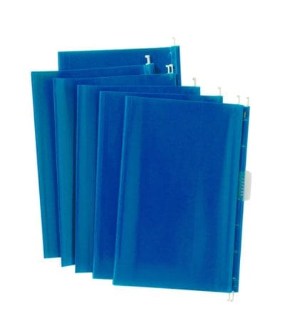 Folder Colg Azul Varilla Metálico Original Legajadora Plástica Con Celuguia