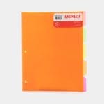 Separador 105 Carta Plásticos Colores X5 22x28,5cm (azul-rojo-naranja-amarillo-verde) Guía Clasif Printell