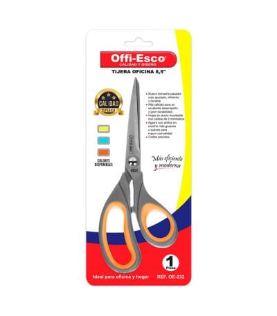 Tijeras OffiEsco 8.5 Grande Acero Oe232 Inoxidable Oficina Unidad