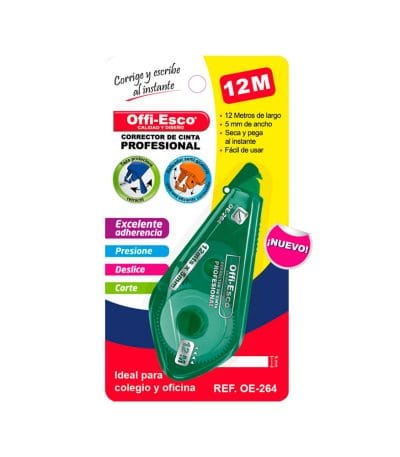 Corrector Cinta OffiEsco 12mt Oe264 Offiesco Paca 576 Unidad