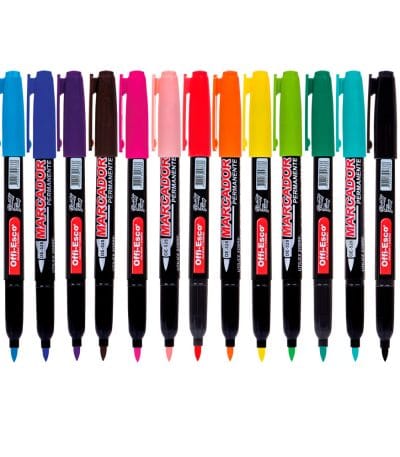 Marcador OffiEsco Permanente Delgado Fucsia Unidad Oe-528