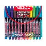 Marcador OffiEsco Permanente Delgado Oe-528-12 Color Surtido X12 Punta Fina