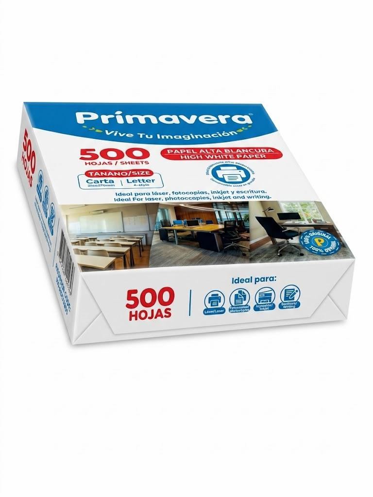 Resma de papel carta blanco importada Primavera 500 hojas Resma de papel carta blanco importada Primavera 500 hojas