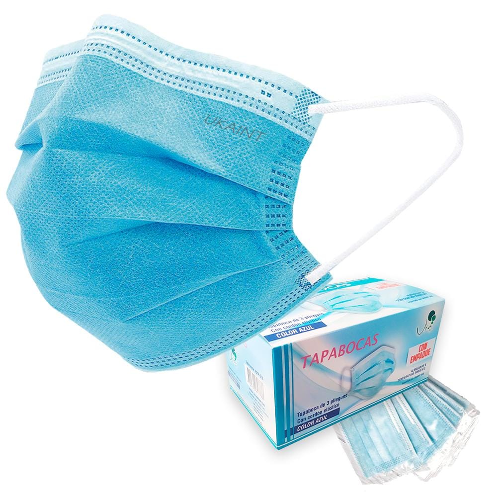 Tapabocas Resorte Azul Individual Paquete X50 Tapabocas Resorte Azul Individual Paquete X50
