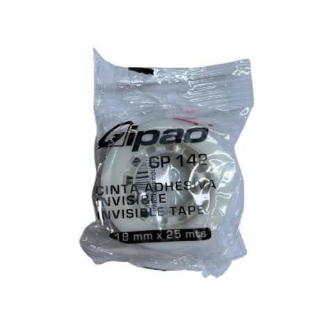 Rollo de cinta adhesiva invisible Gipao de 18 mm x 25 mt en su empaque